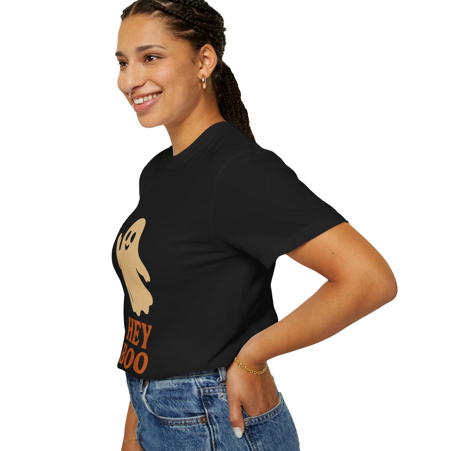 Retro Halloween Ghost T-Shirt – Vintage Pin Up Style Tee, Spooky Season Graphic Top, Hey Boo Shirt for Women & Men - Madame Soulière