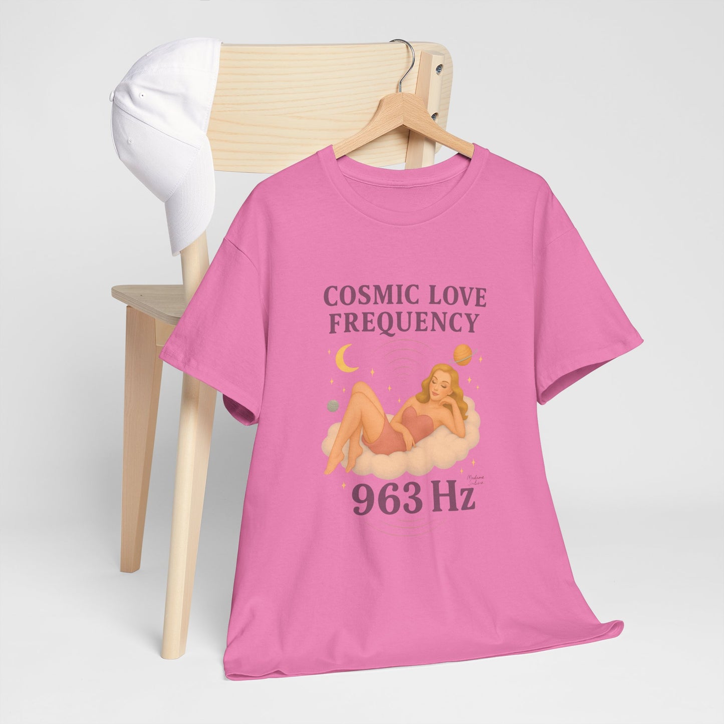 Cosmic Love Frequency 963 Hz Unisex T-Shirt – Retro Vintage Spiritual Graphic Tee, Angel Number Vibes, Feminine Pin Up Inspired Top - Madame Soulière
