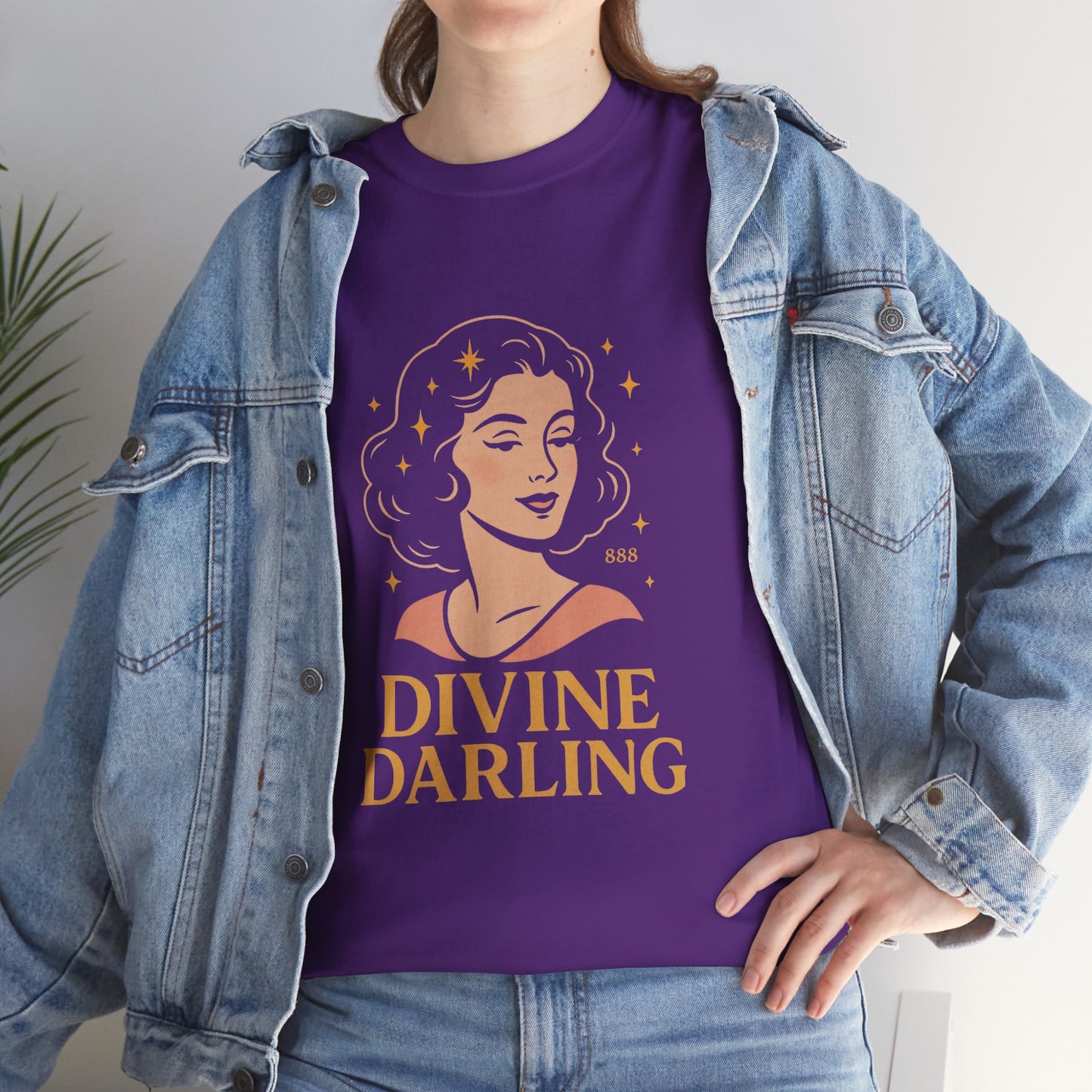 Wearing 888 Like It’s Chanel – Divine Darling T-Shirt, Vintage Retro Unisex Tee, 50s Pin Up Spirit Shirt - Madame Soulière