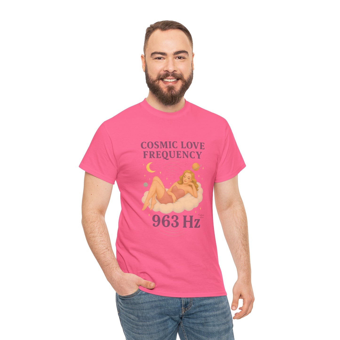 Cosmic Love Frequency 963 Hz Unisex T-Shirt – Retro Vintage Spiritual Graphic Tee, Angel Number Vibes, Feminine Pin Up Inspired Top - Madame Soulière