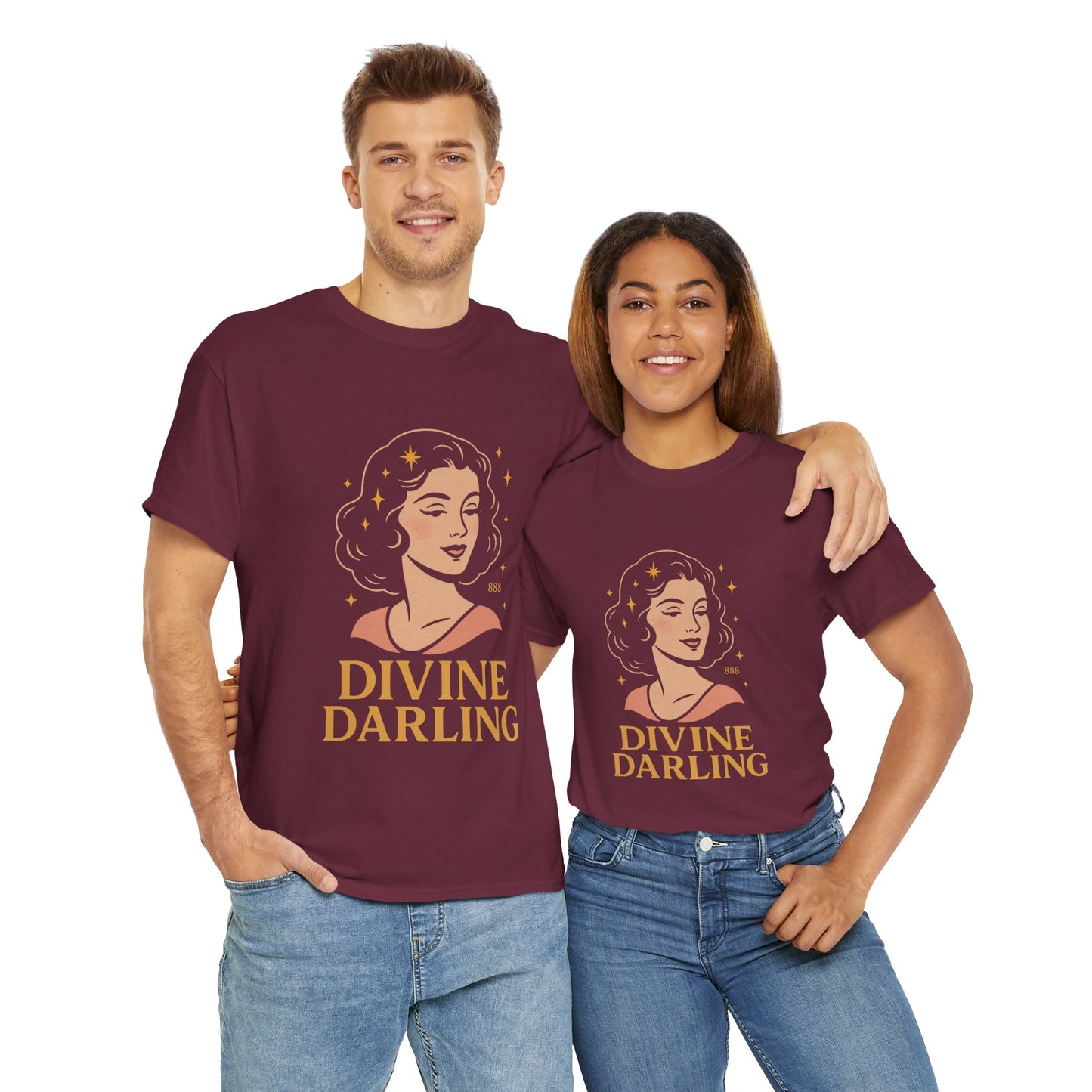 Wearing 888 Like It’s Chanel – Divine Darling T-Shirt, Vintage Retro Unisex Tee, 50s Pin Up Spirit Shirt - Madame Soulière