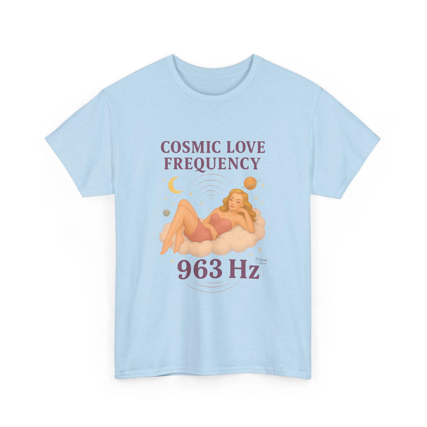 Cosmic Love Frequency 963 Hz Unisex T-Shirt – Retro Vintage Spiritual Graphic Tee, Angel Number Vibes, Feminine Pin Up Inspired Top - Madame Soulière