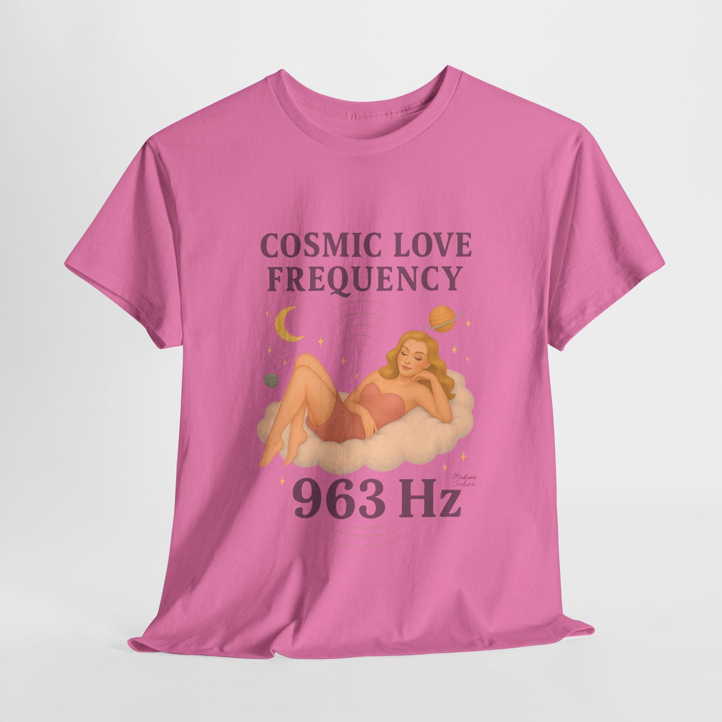 Cosmic Love Frequency 963 Hz Unisex T-Shirt – Retro Vintage Spiritual Graphic Tee, Angel Number Vibes, Feminine Pin Up Inspired Top - Madame Soulière