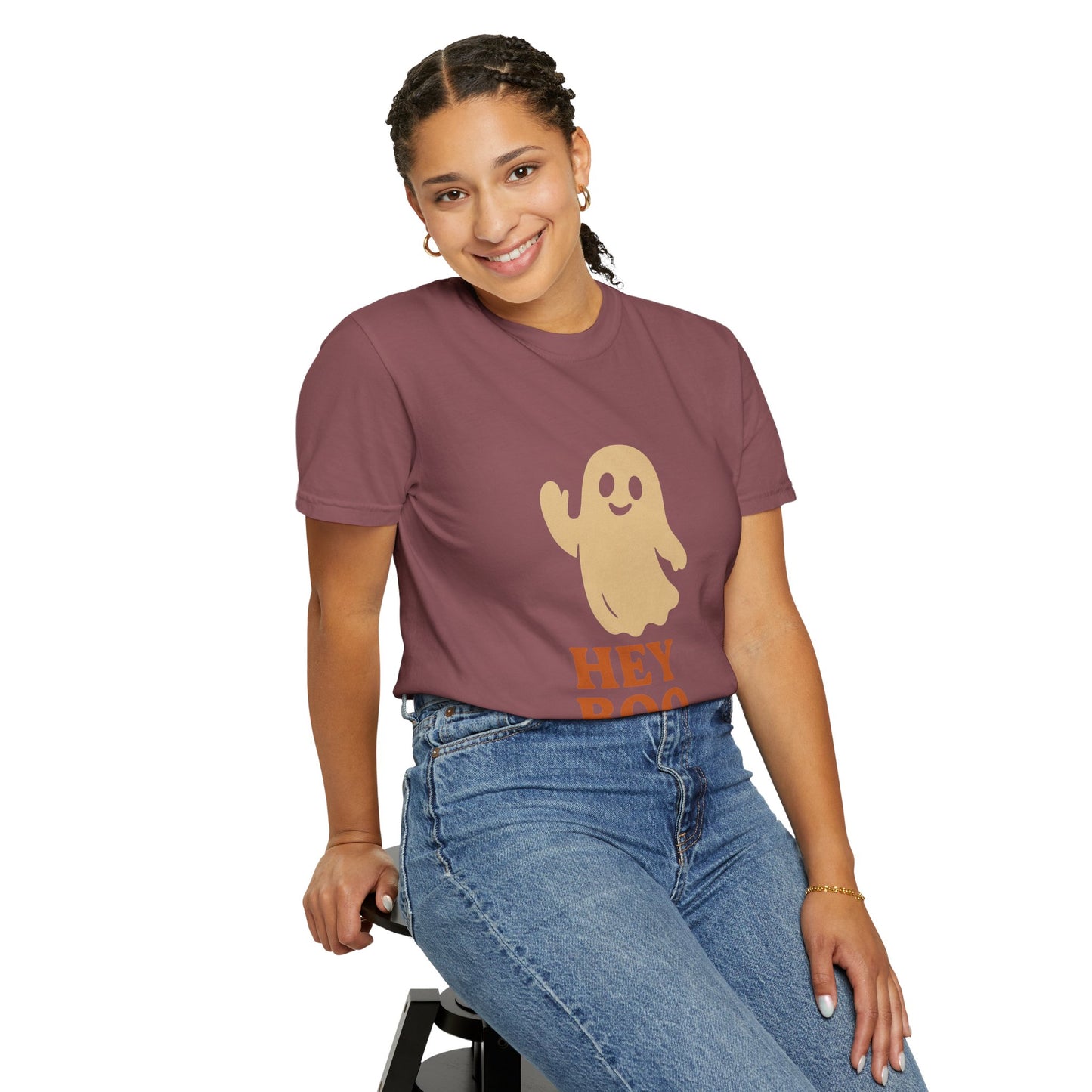 Retro Halloween Ghost T-Shirt – Vintage Pin Up Style Tee, Spooky Season Graphic Top, Hey Boo Shirt for Women & Men - Madame Soulière
