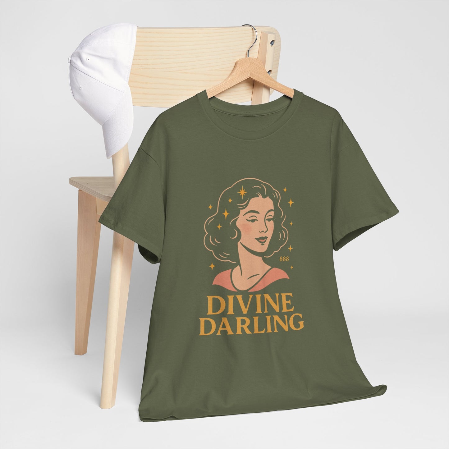 Wearing 888 Like It’s Chanel – Divine Darling T-Shirt, Vintage Retro Unisex Tee, 50s Pin Up Spirit Shirt - Madame Soulière