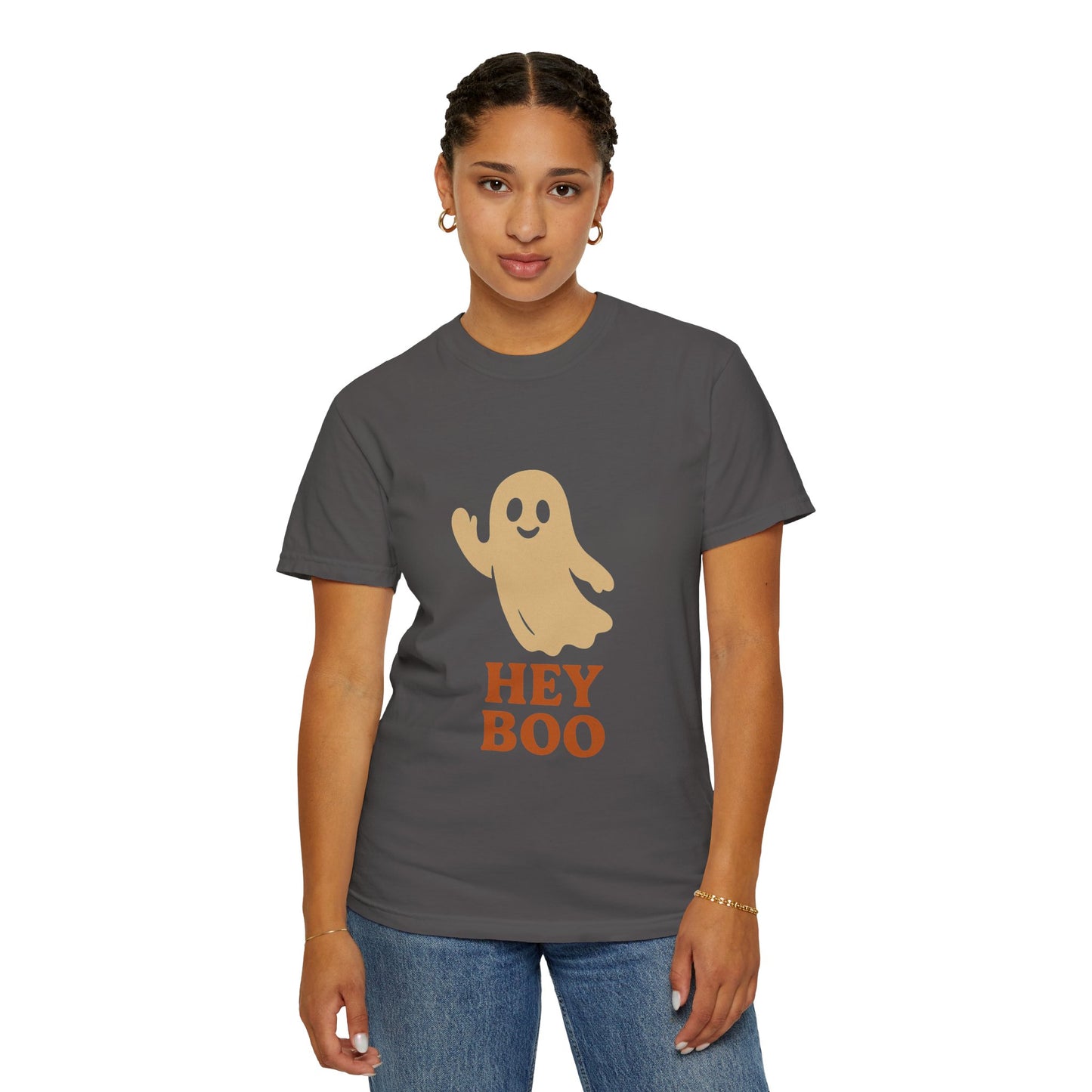 Retro Halloween Ghost T-Shirt – Vintage Pin Up Style Tee, Spooky Season Graphic Top, Hey Boo Shirt for Women & Men - Madame Soulière