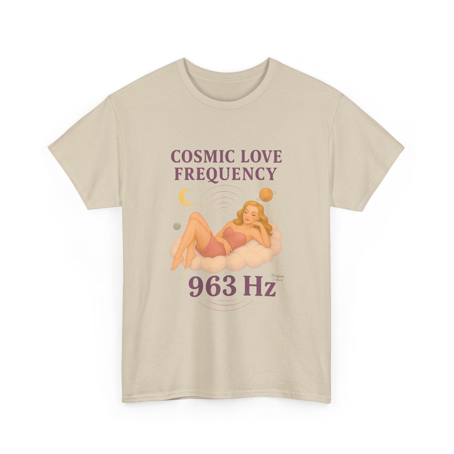 Cosmic Love Frequency 963 Hz Unisex T-Shirt – Retro Vintage Spiritual Graphic Tee, Angel Number Vibes, Feminine Pin Up Inspired Top - Madame Soulière