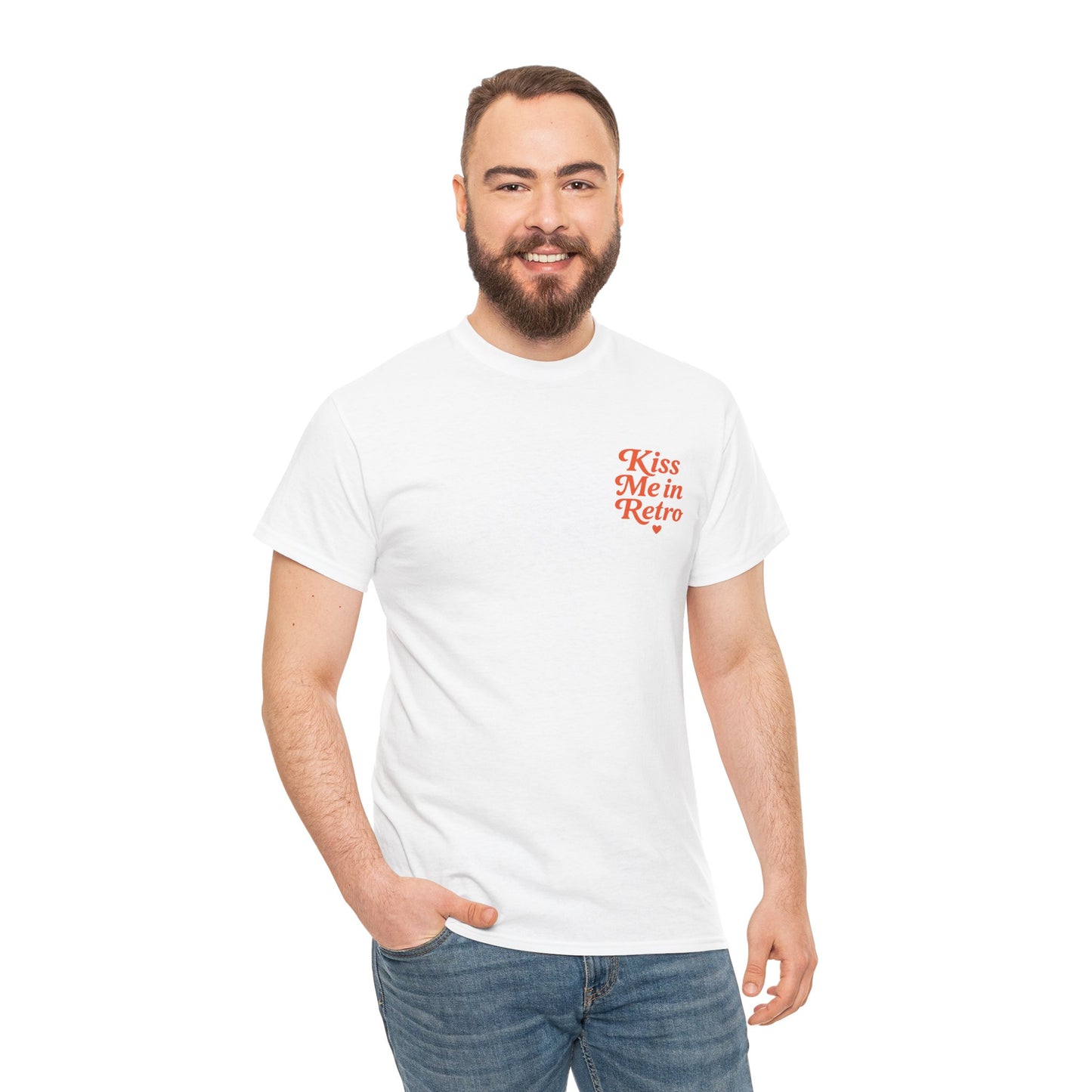 Retro Mini Slogan Unisex T-Shirt – Kiss Me in Retro Graphic Tee, Vintage Pin Up Inspired Top, 50s Rockabilly Style, Feminine Retro Statement Shirt - Madame Soulière