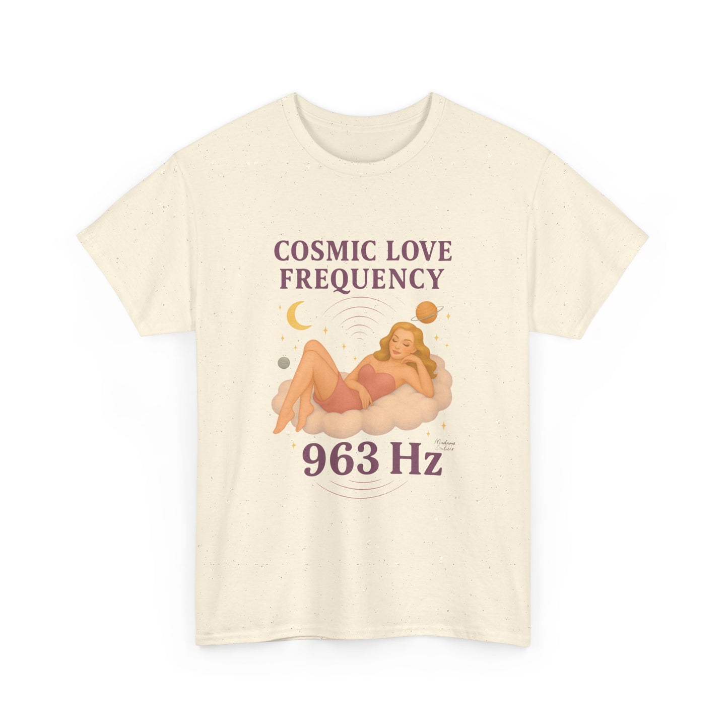Cosmic Love Frequency 963 Hz Unisex T-Shirt – Retro Vintage Spiritual Graphic Tee, Angel Number Vibes, Feminine Pin Up Inspired Top - Madame Soulière