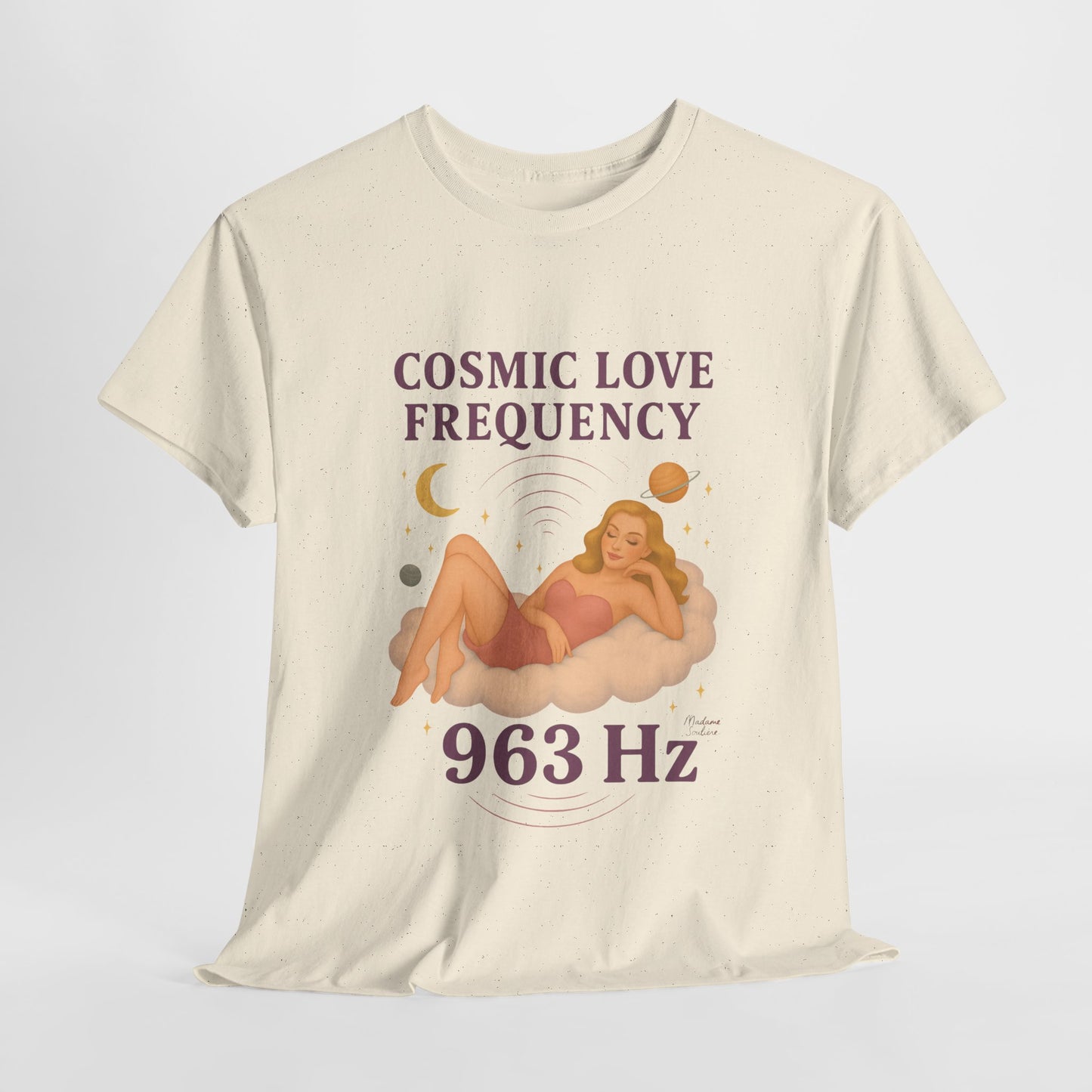 Cosmic Love Frequency 963 Hz Unisex T-Shirt – Retro Vintage Spiritual Graphic Tee, Angel Number Vibes, Feminine Pin Up Inspired Top - Madame Soulière