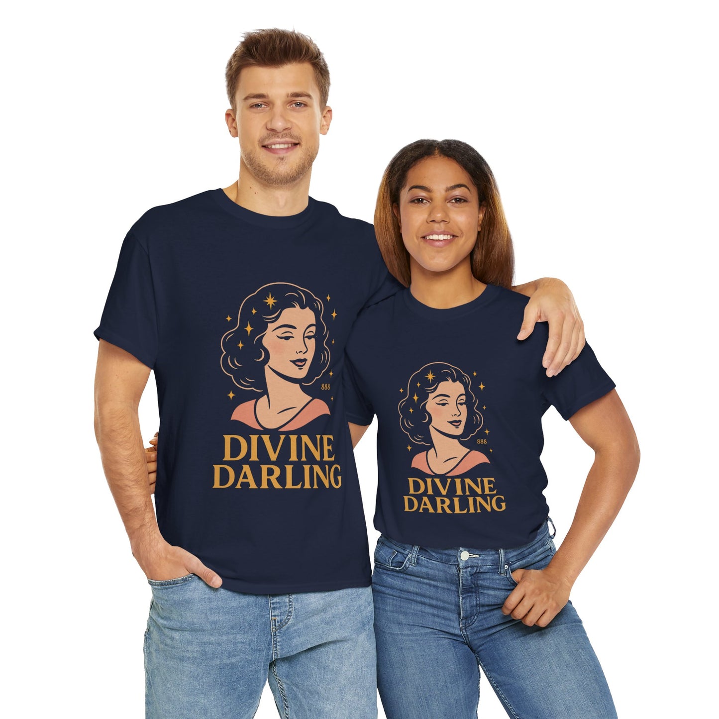 Wearing 888 Like It’s Chanel – Divine Darling T-Shirt, Vintage Retro Unisex Tee, 50s Pin Up Spirit Shirt - Madame Soulière