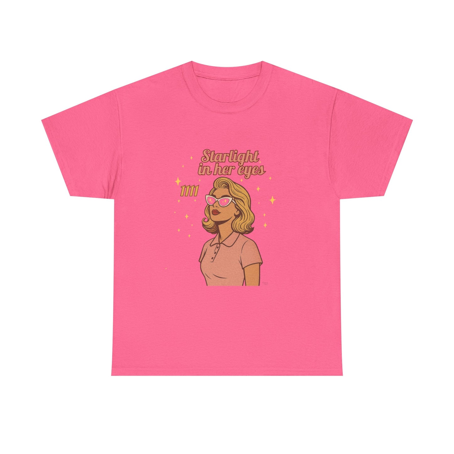 Starlight in Her Eyes – 1111 Angel Number Retro T-Shirt | Unisex Spiritual Vintage Tee - Madame Soulière