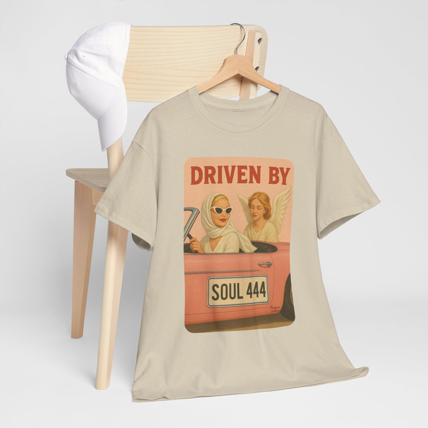 Driven by Soul 444 – Angel Number Retro Graphic Tee | Unisex Vintage Empowerment Shirt - Madame Soulière
