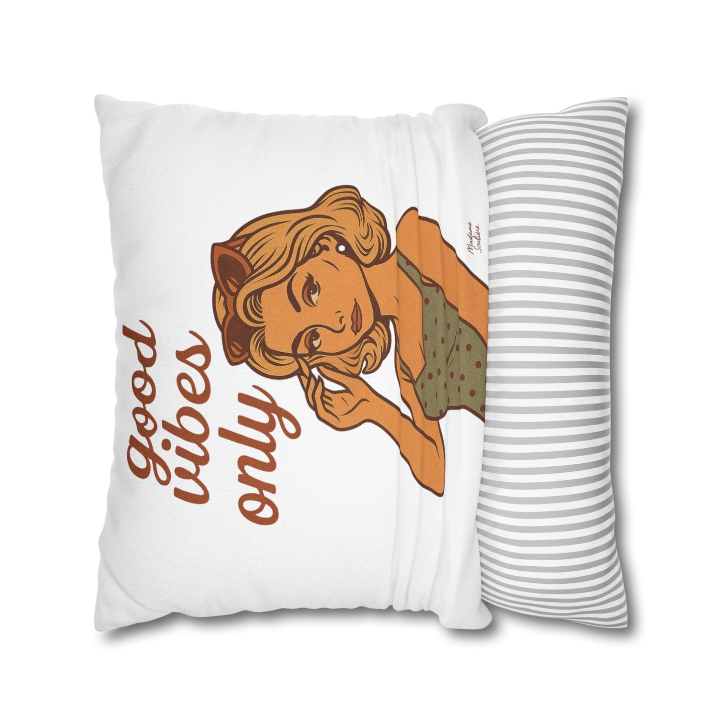 Good Vibes Only Starts Here - Retro Spiritual Pillow, Aesthetic Home Decor - Madame Soulière