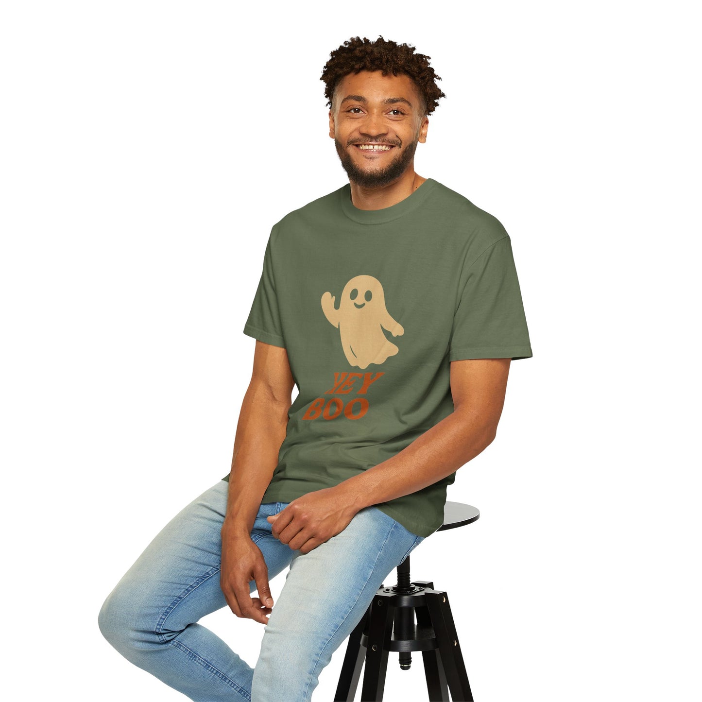 Retro Halloween Ghost T-Shirt – Vintage Pin Up Style Tee, Spooky Season Graphic Top, Hey Boo Shirt for Women & Men - Madame Soulière