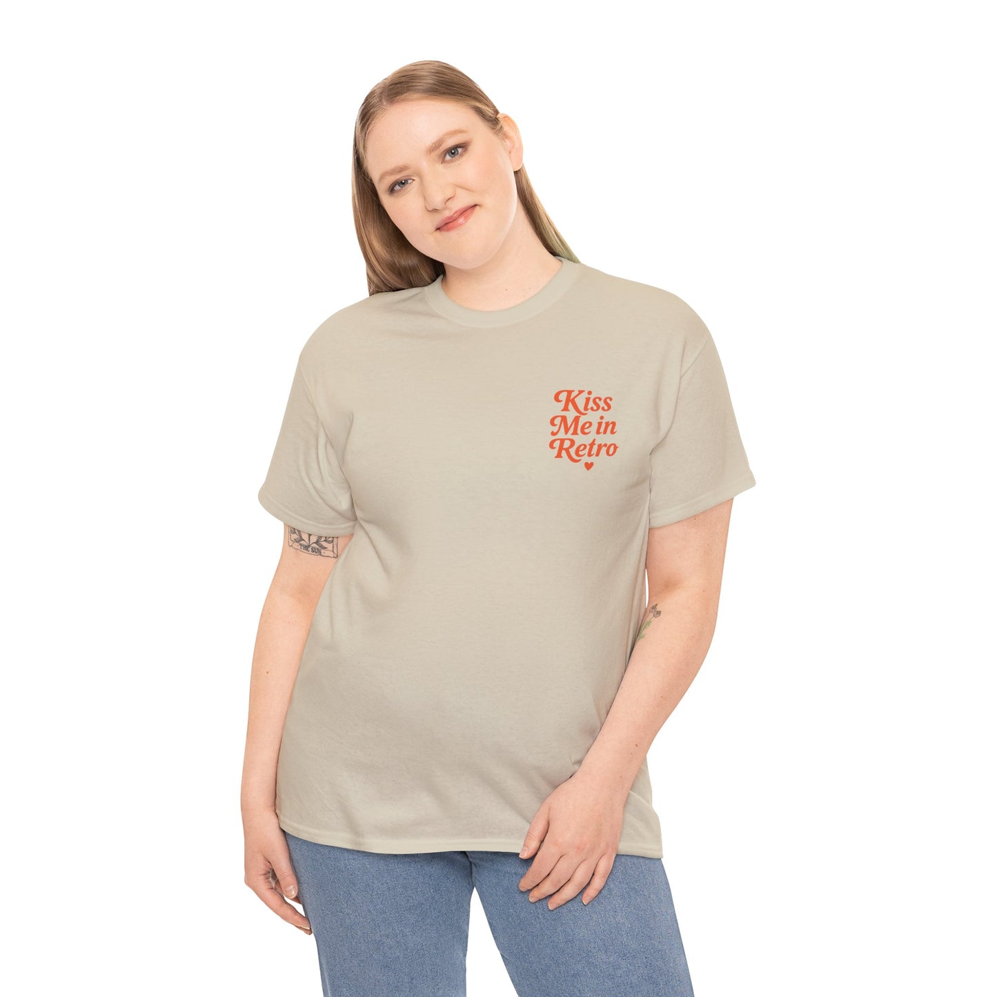 Retro Mini Slogan Unisex T-Shirt – Kiss Me in Retro Graphic Tee, Vintage Pin Up Inspired Top, 50s Rockabilly Style, Feminine Retro Statement Shirt - Madame Soulière