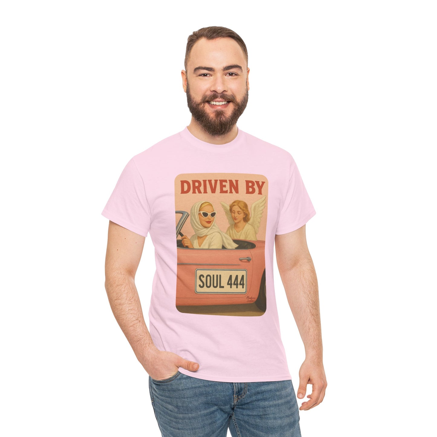 Driven by Soul 444 – Angel Number Retro Graphic Tee | Unisex Vintage Empowerment Shirt - Madame Soulière