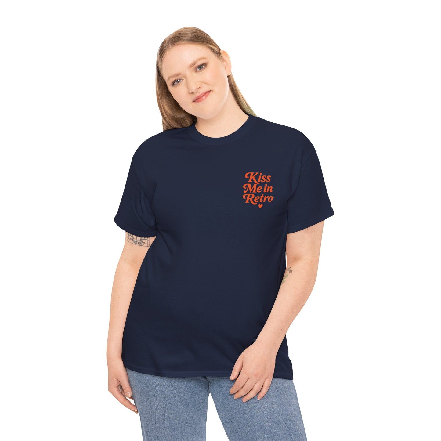 Retro Mini Slogan Unisex T-Shirt – Kiss Me in Retro Graphic Tee, Vintage Pin Up Inspired Top, 50s Rockabilly Style, Feminine Retro Statement Shirt - Madame Soulière