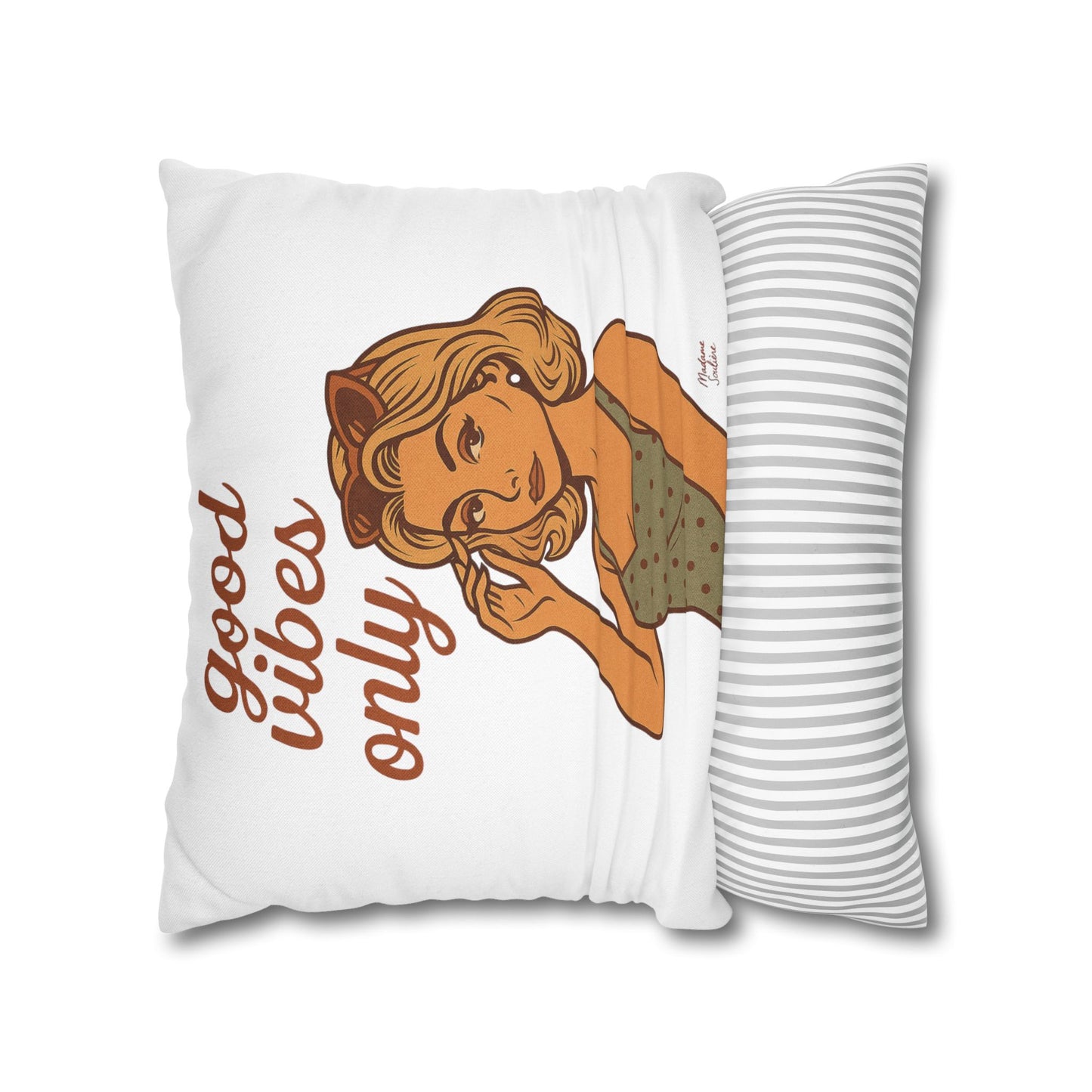 Good Vibes Only Starts Here - Retro Spiritual Pillow, Aesthetic Home Decor - Madame Soulière