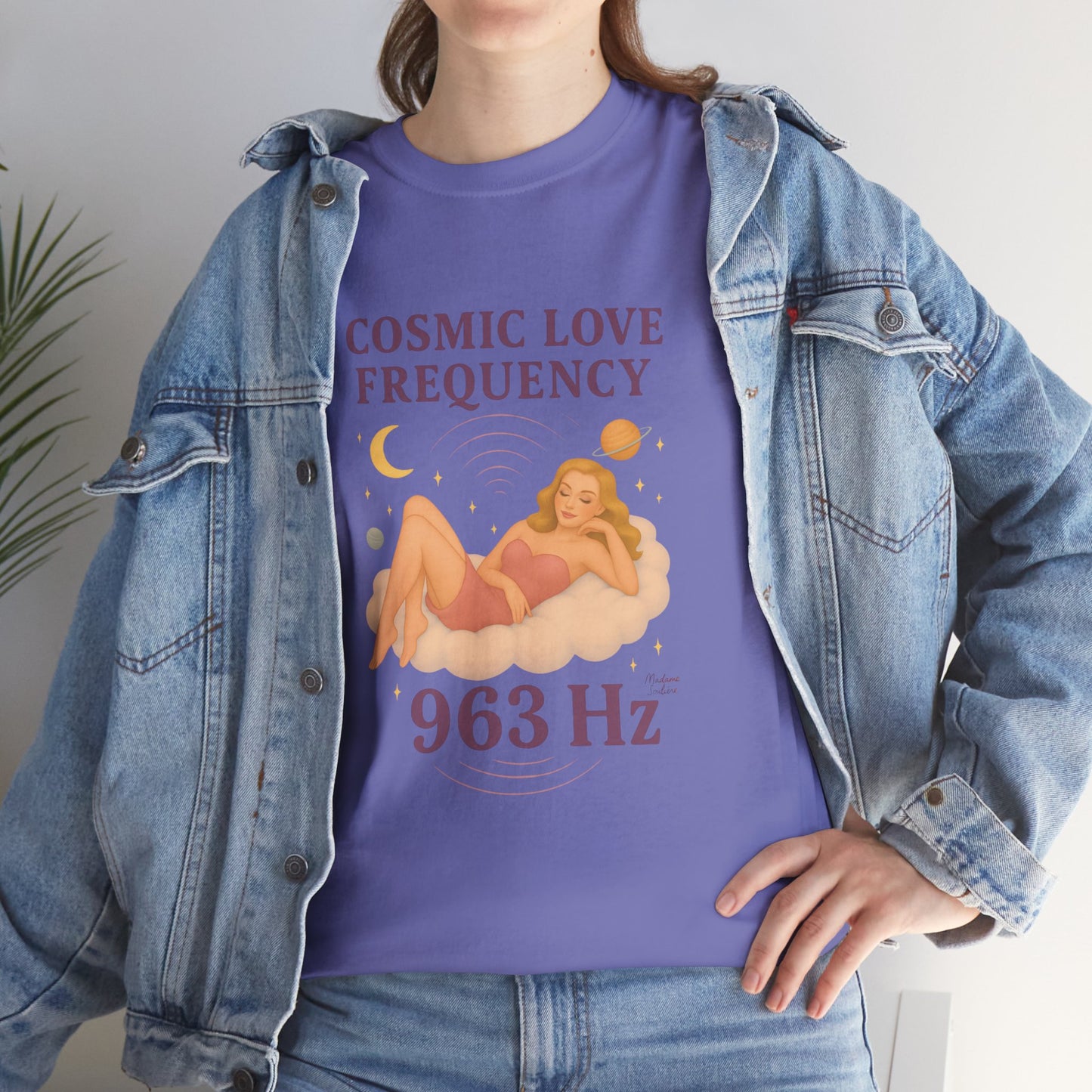 Cosmic Love Frequency 963 Hz Unisex T-Shirt – Retro Vintage Spiritual Graphic Tee, Angel Number Vibes, Feminine Pin Up Inspired Top - Madame Soulière