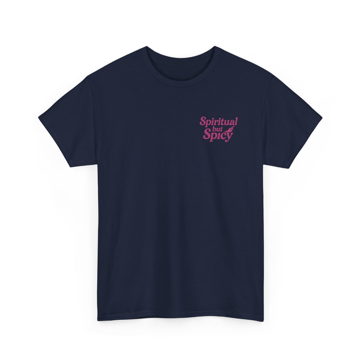 Spiritual but Spicy Unisex T-Shirt – Retro Mini Slogan Tee, Vintage Inspired Graphic Top, Feminine Statement Shirt - Madame Soulière