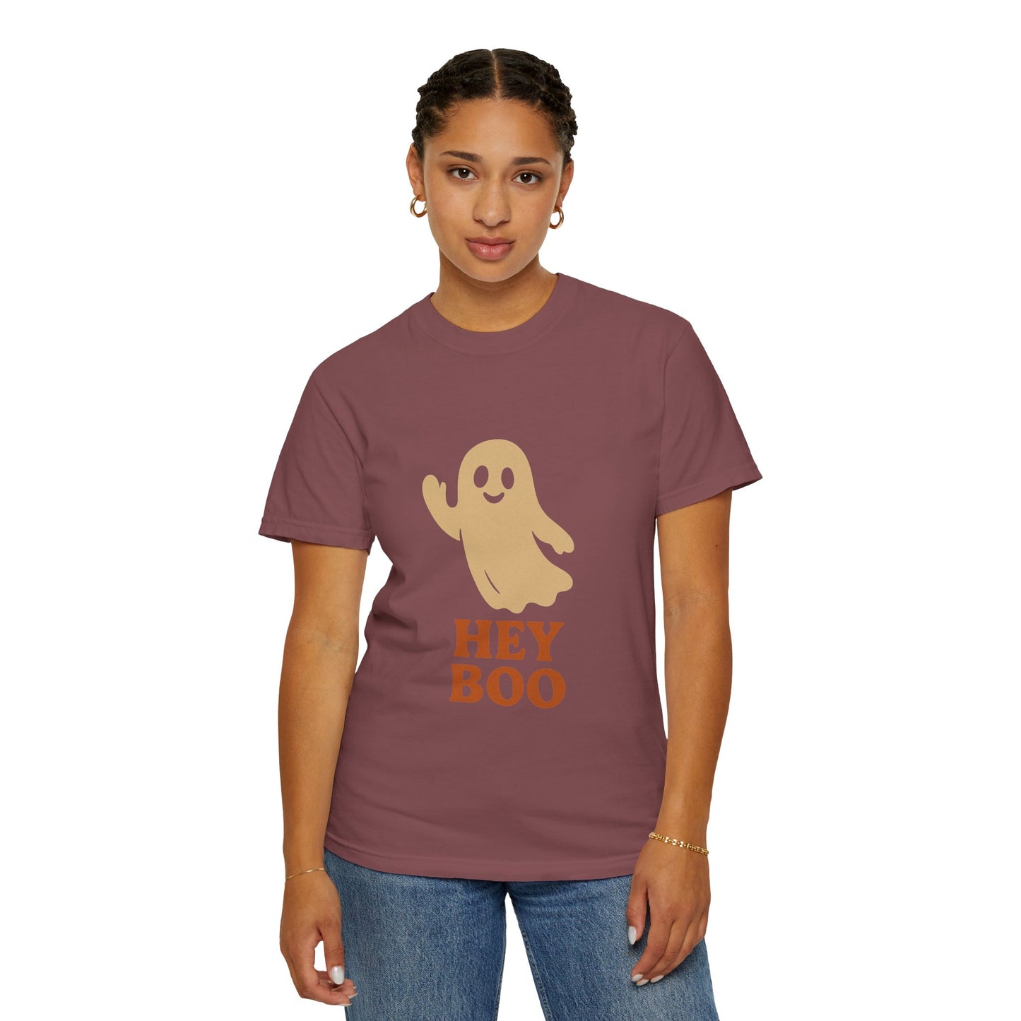 Retro Halloween Ghost T-Shirt – Vintage Pin Up Style Tee, Spooky Season Graphic Top, Hey Boo Shirt for Women & Men - Madame Soulière