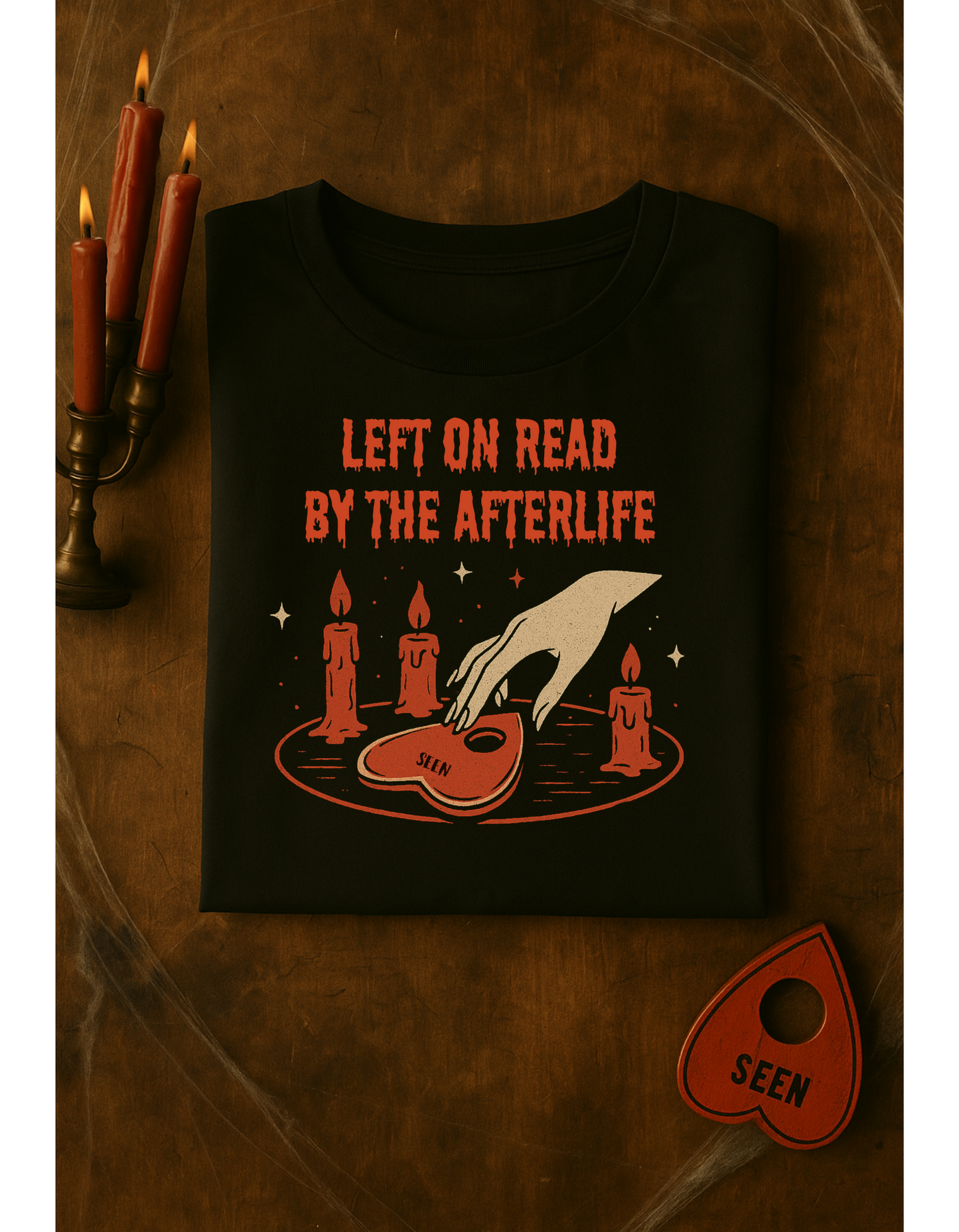 Halloween T-Shirt Unisex – Retro Vintage Design „Left on Read by the Afterlife“ - Madame Soulière