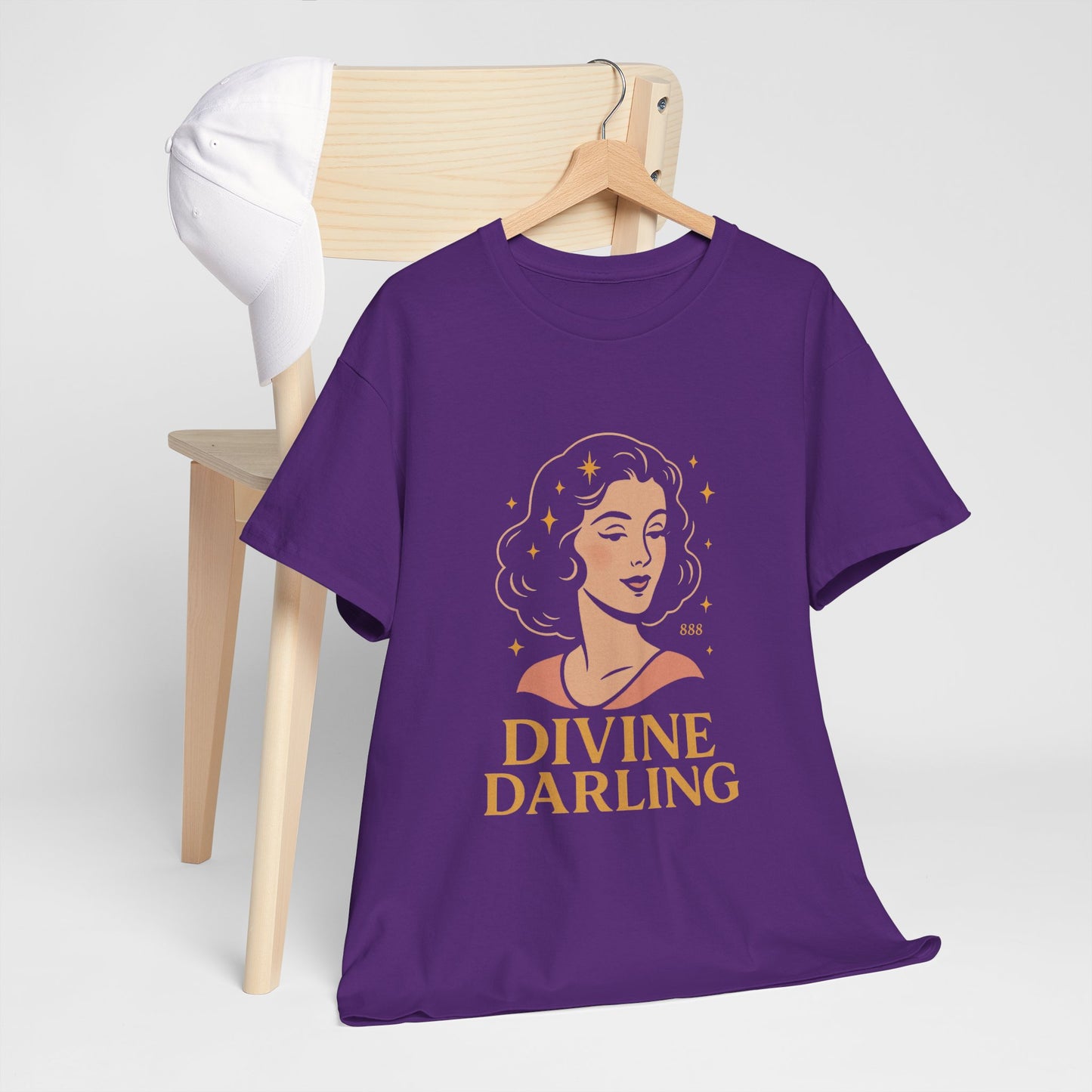 Wearing 888 Like It’s Chanel – Divine Darling T-Shirt, Vintage Retro Unisex Tee, 50s Pin Up Spirit Shirt - Madame Soulière