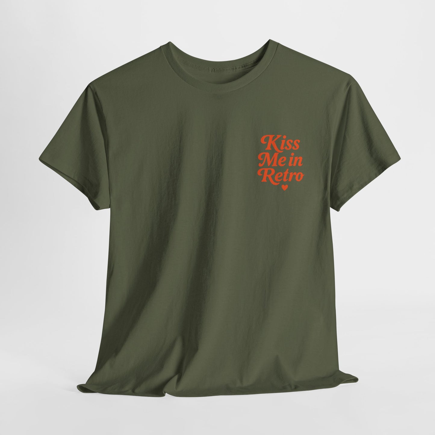 Retro Mini Slogan Unisex T-Shirt – Kiss Me in Retro Graphic Tee, Vintage Pin Up Inspired Top, 50s Rockabilly Style, Feminine Retro Statement Shirt - Madame Soulière
