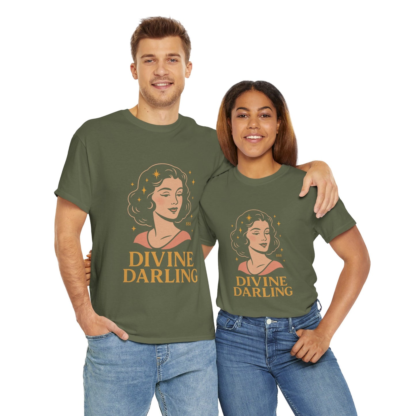 Wearing 888 Like It’s Chanel – Divine Darling T-Shirt, Vintage Retro Unisex Tee, 50s Pin Up Spirit Shirt - Madame Soulière