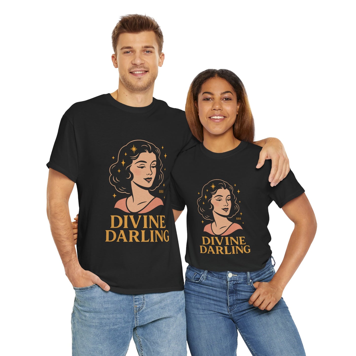 Wearing 888 Like It’s Chanel – Divine Darling T-Shirt, Vintage Retro Unisex Tee, 50s Pin Up Spirit Shirt - Madame Soulière