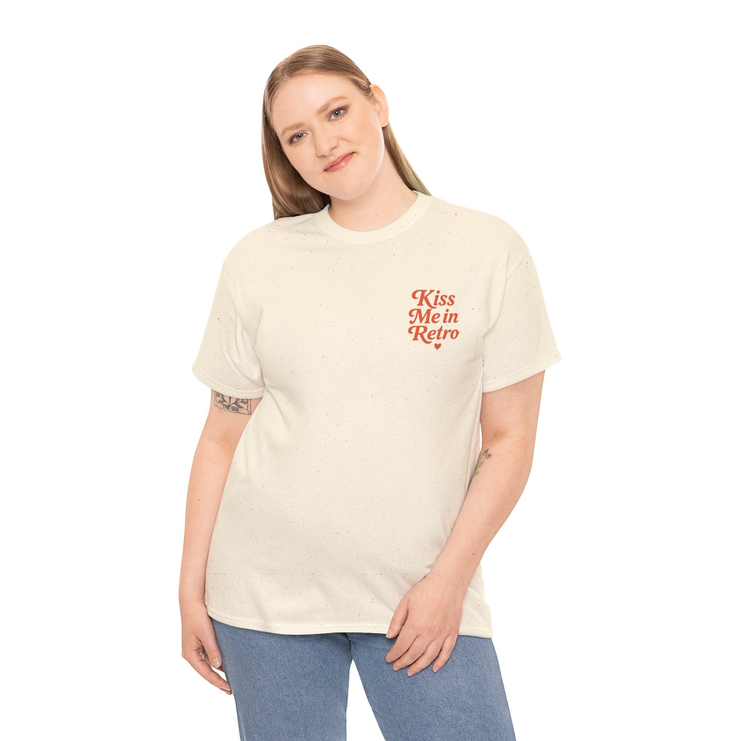 Retro Mini Slogan Unisex T-Shirt – Kiss Me in Retro Graphic Tee, Vintage Pin Up Inspired Top, 50s Rockabilly Style, Feminine Retro Statement Shirt - Madame Soulière