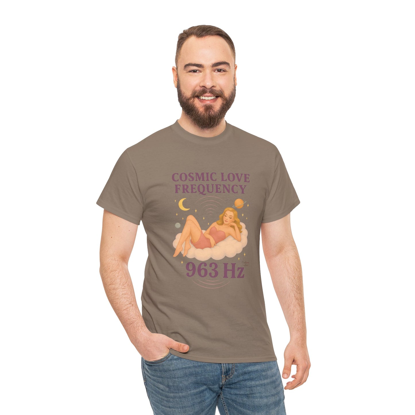 Cosmic Love Frequency 963 Hz Unisex T-Shirt – Retro Vintage Spiritual Graphic Tee, Angel Number Vibes, Feminine Pin Up Inspired Top - Madame Soulière