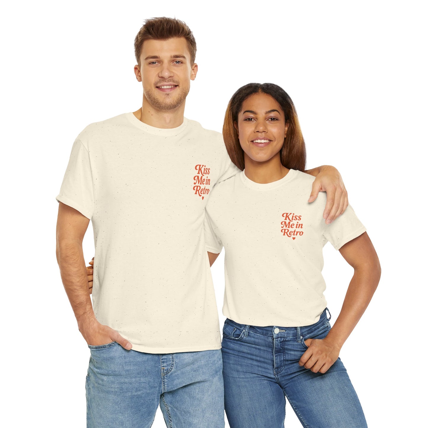 Retro Mini Slogan Unisex T-Shirt – Kiss Me in Retro Graphic Tee, Vintage Pin Up Inspired Top, 50s Rockabilly Style, Feminine Retro Statement Shirt - Madame Soulière