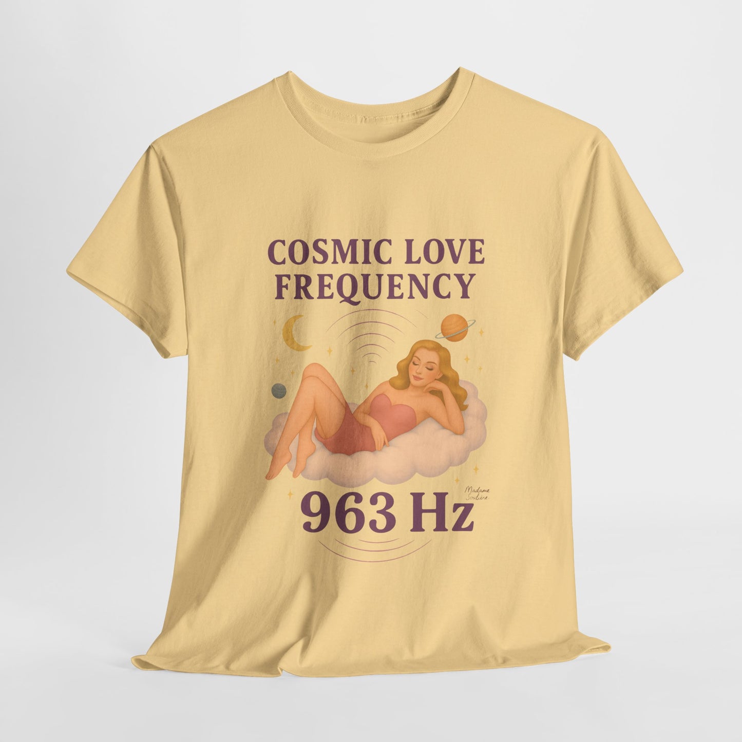 Cosmic Love Frequency 963 Hz Unisex T-Shirt – Retro Vintage Spiritual Graphic Tee, Angel Number Vibes, Feminine Pin Up Inspired Top - Madame Soulière
