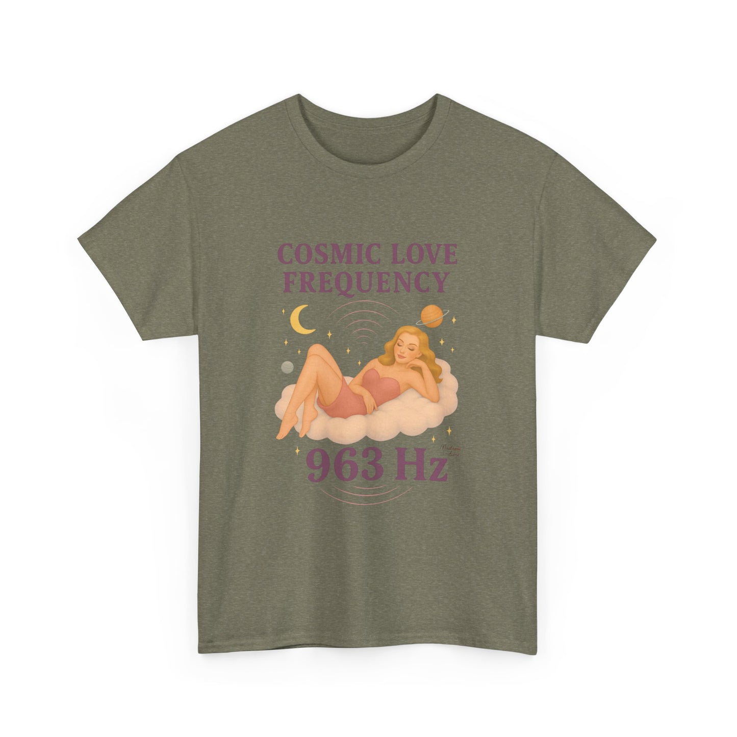 Cosmic Love Frequency 963 Hz Unisex T-Shirt – Retro Vintage Spiritual Graphic Tee, Angel Number Vibes, Feminine Pin Up Inspired Top - Madame Soulière