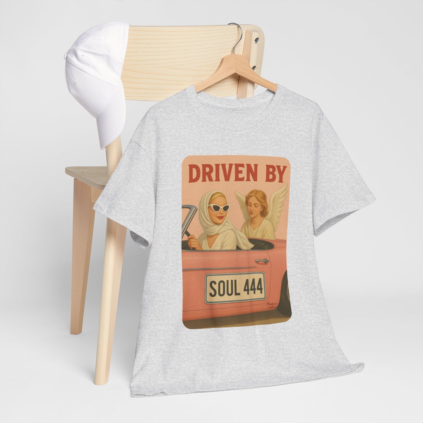Driven by Soul 444 – Angel Number Retro Graphic Tee | Unisex Vintage Empowerment Shirt - Madame Soulière