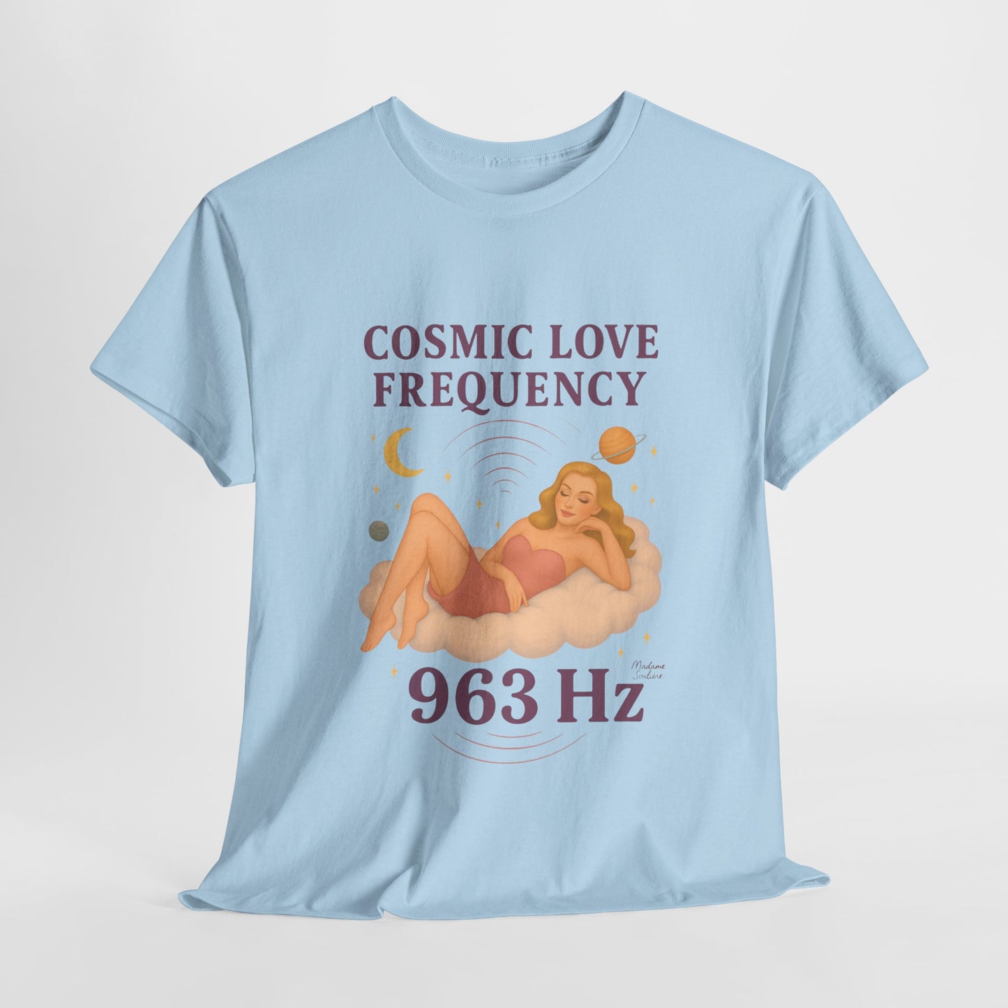 Cosmic Love Frequency 963 Hz Unisex T-Shirt – Retro Vintage Spiritual Graphic Tee, Angel Number Vibes, Feminine Pin Up Inspired Top - Madame Soulière