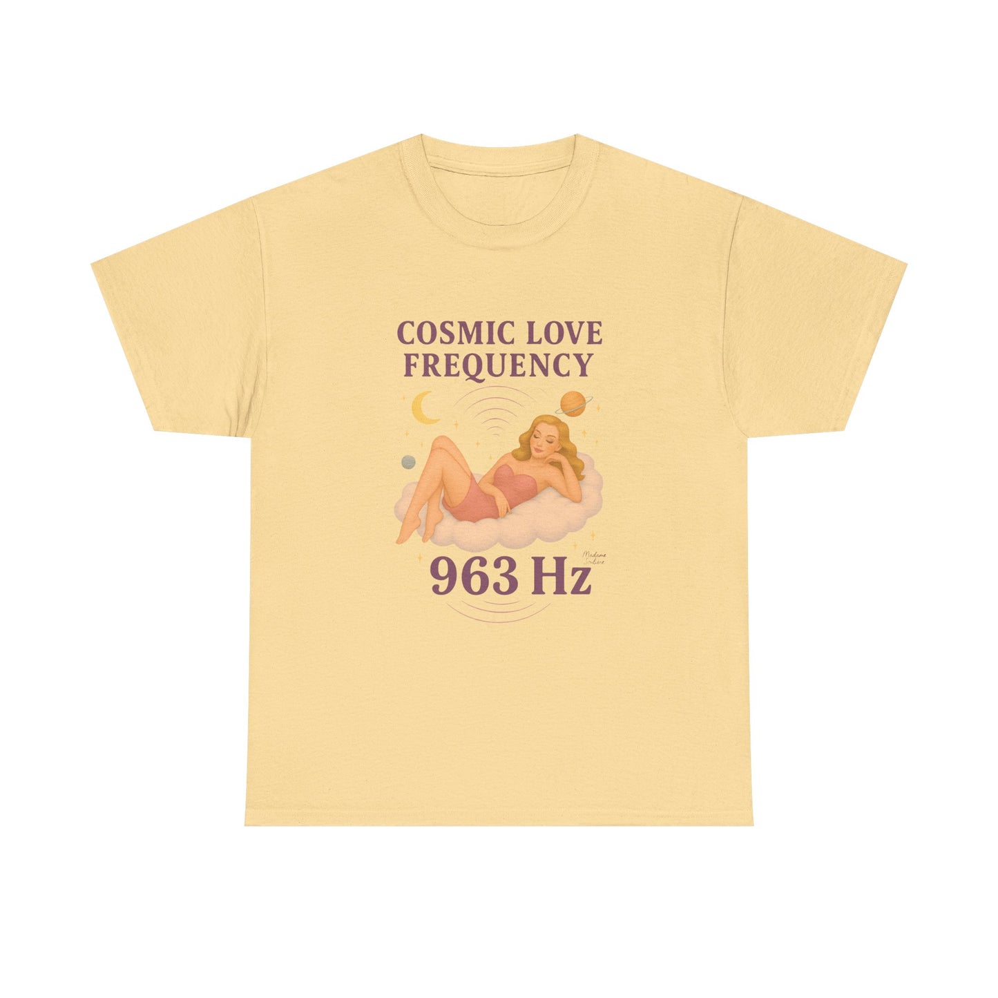Cosmic Love Frequency 963 Hz Unisex T-Shirt – Retro Vintage Spiritual Graphic Tee, Angel Number Vibes, Feminine Pin Up Inspired Top - Madame Soulière