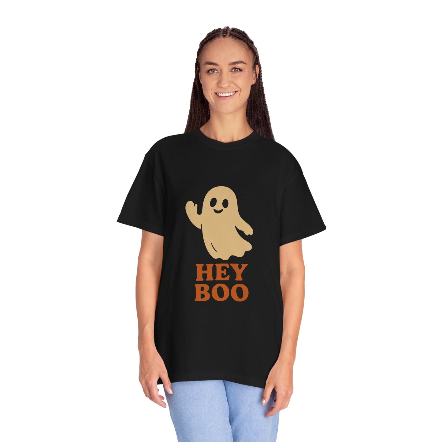 Retro Halloween Ghost T-Shirt – Vintage Pin Up Style Tee, Spooky Season Graphic Top, Hey Boo Shirt for Women & Men - Madame Soulière