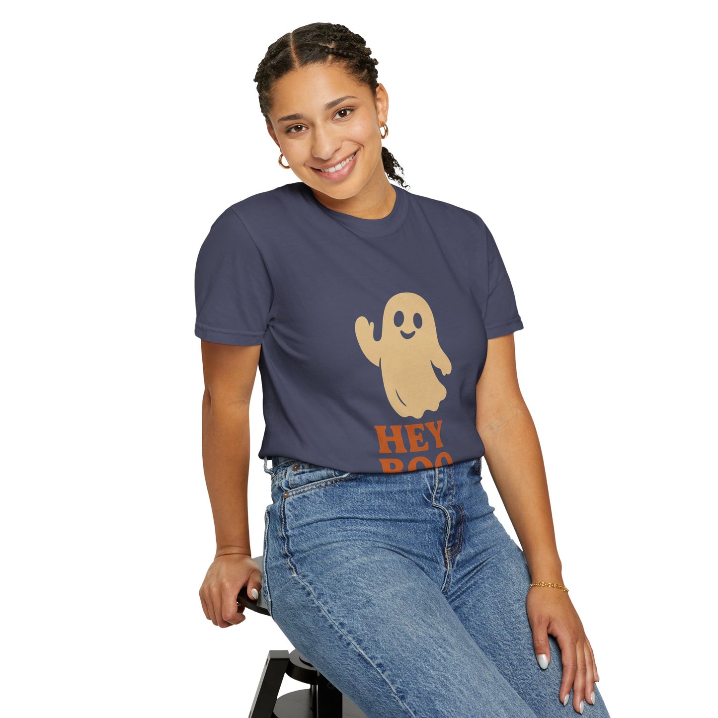 Retro Halloween Ghost T-Shirt – Vintage Pin Up Style Tee, Spooky Season Graphic Top, Hey Boo Shirt for Women & Men - Madame Soulière