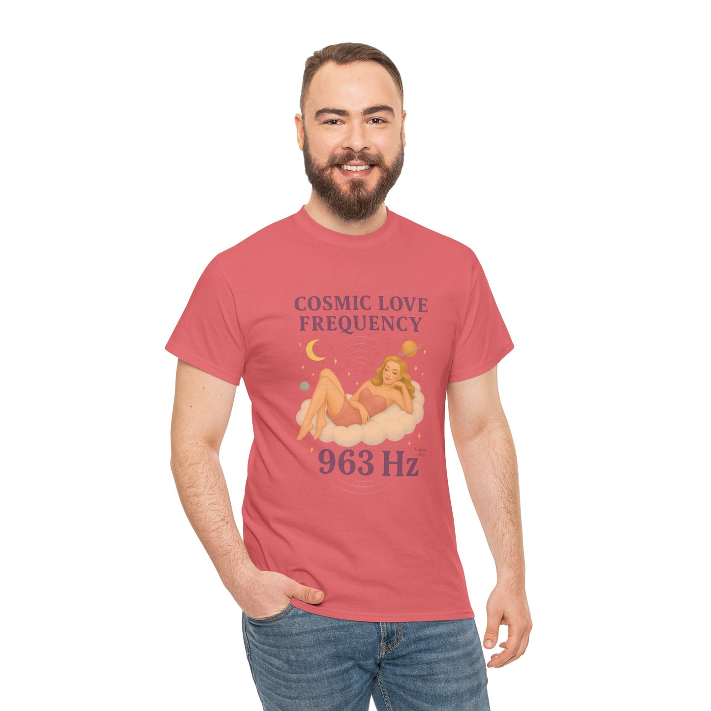 Cosmic Love Frequency 963 Hz Unisex T-Shirt – Retro Vintage Spiritual Graphic Tee, Angel Number Vibes, Feminine Pin Up Inspired Top - Madame Soulière