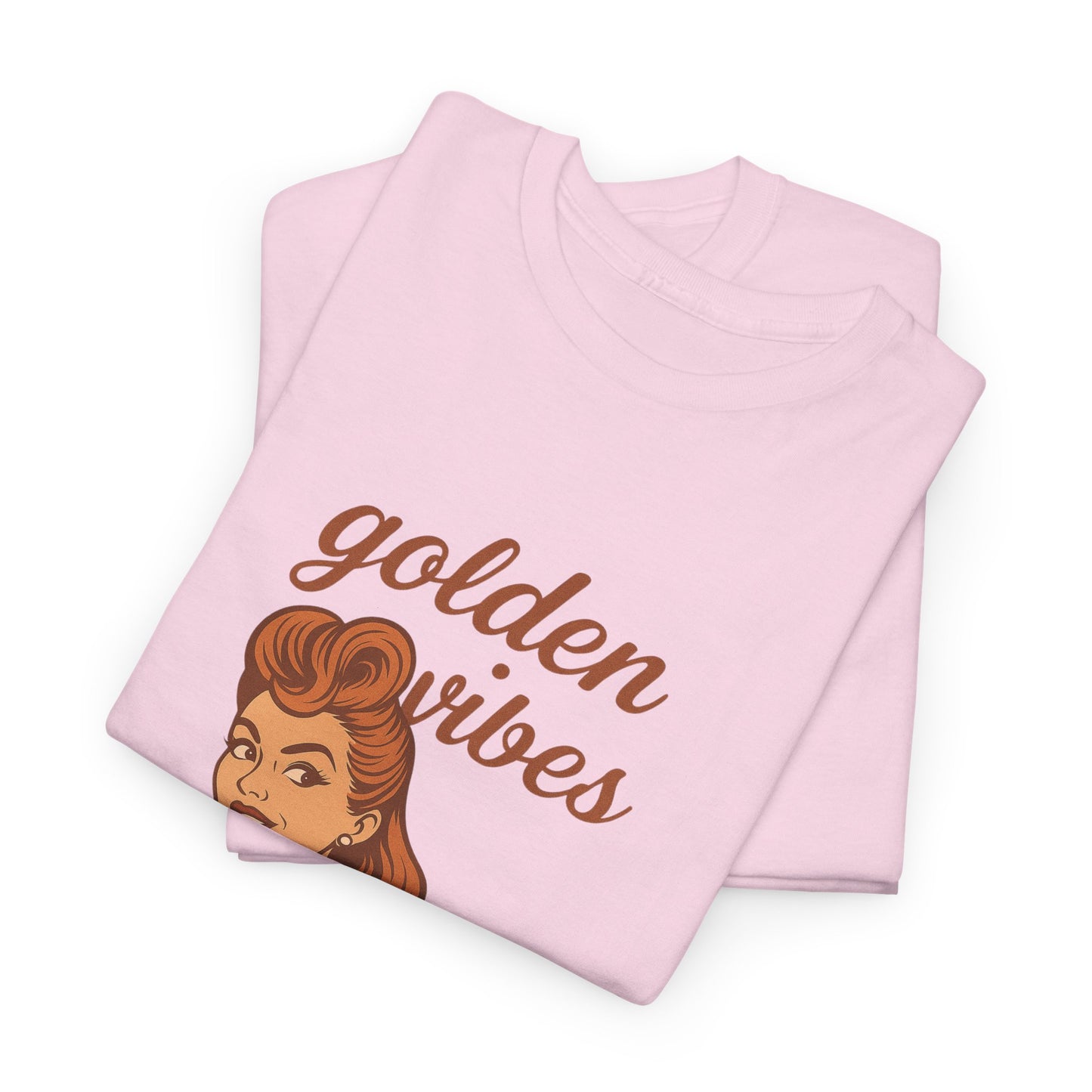 Golden Vibes – Retro Pin-Up Graphic Tee | Unisex Vintage Aesthetic T-Shirt - Madame Soulière