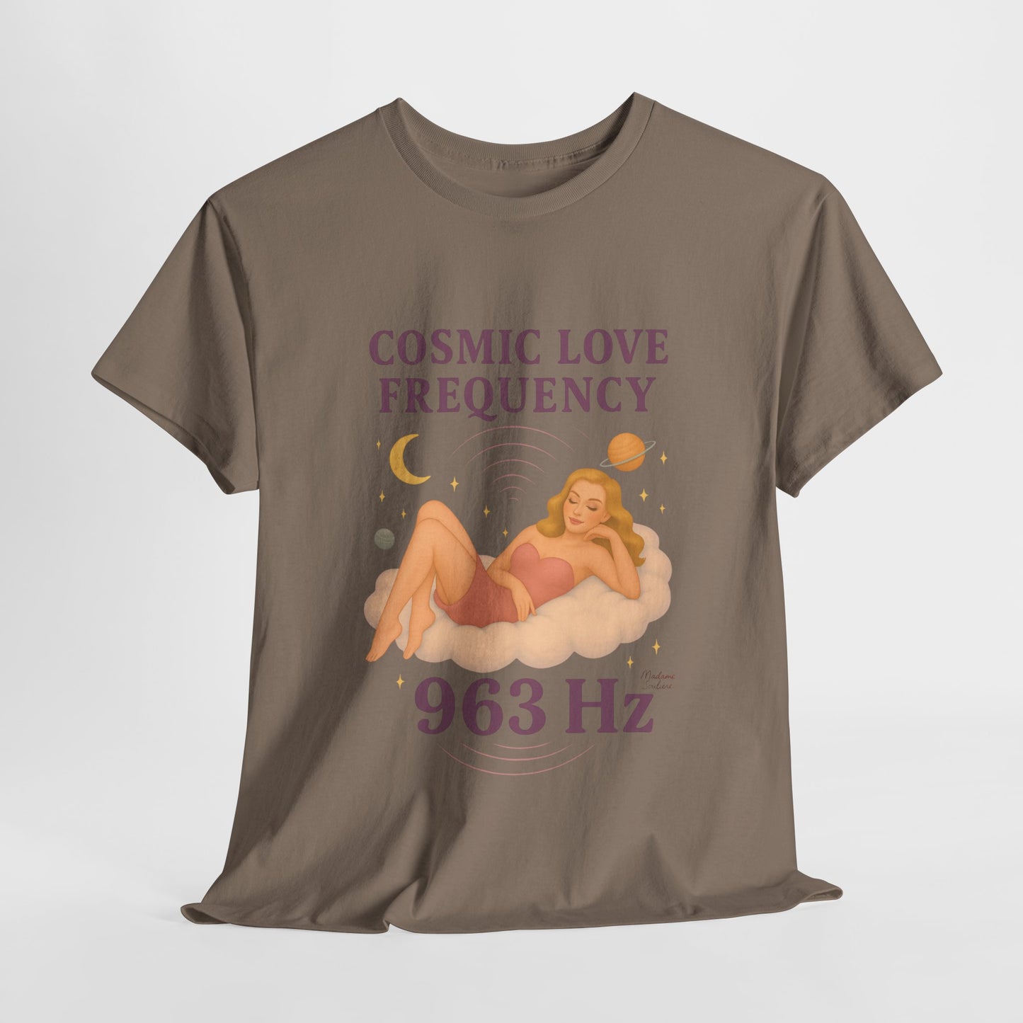 Cosmic Love Frequency 963 Hz Unisex T-Shirt – Retro Vintage Spiritual Graphic Tee, Angel Number Vibes, Feminine Pin Up Inspired Top - Madame Soulière