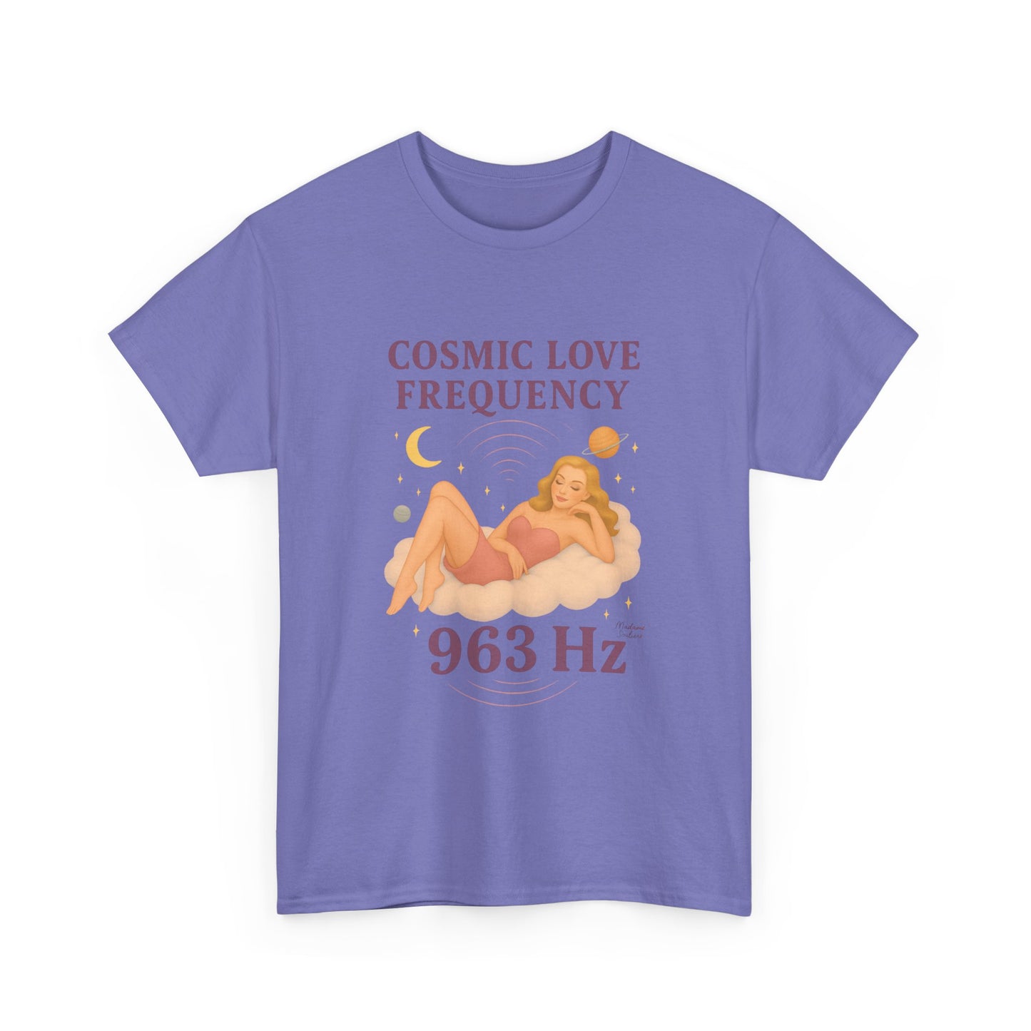 Cosmic Love Frequency 963 Hz Unisex T-Shirt – Retro Vintage Spiritual Graphic Tee, Angel Number Vibes, Feminine Pin Up Inspired Top - Madame Soulière