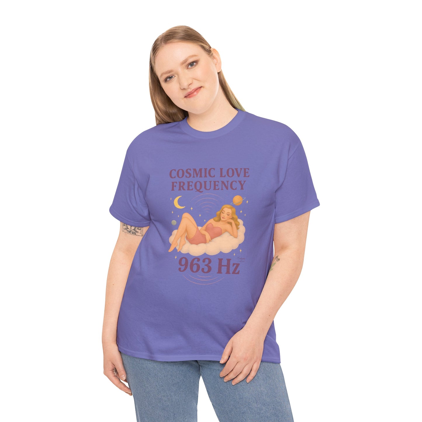 Cosmic Love Frequency 963 Hz Unisex T-Shirt – Retro Vintage Spiritual Graphic Tee, Angel Number Vibes, Feminine Pin Up Inspired Top - Madame Soulière