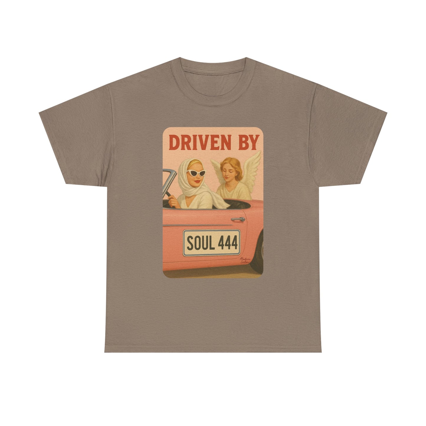 Driven by Soul 444 – Angel Number Retro Graphic Tee | Unisex Vintage Empowerment Shirt - Madame Soulière
