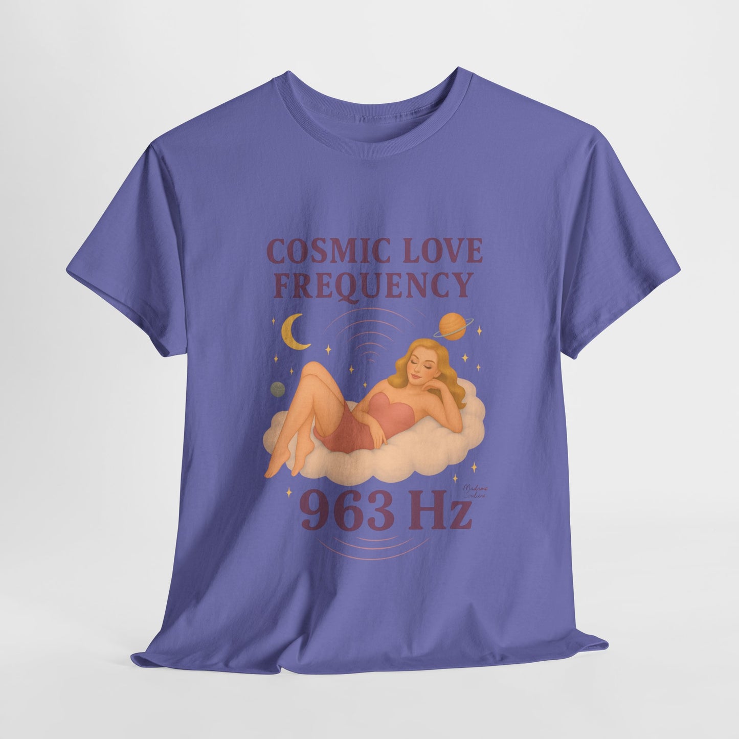 Cosmic Love Frequency 963 Hz Unisex T-Shirt – Retro Vintage Spiritual Graphic Tee, Angel Number Vibes, Feminine Pin Up Inspired Top - Madame Soulière