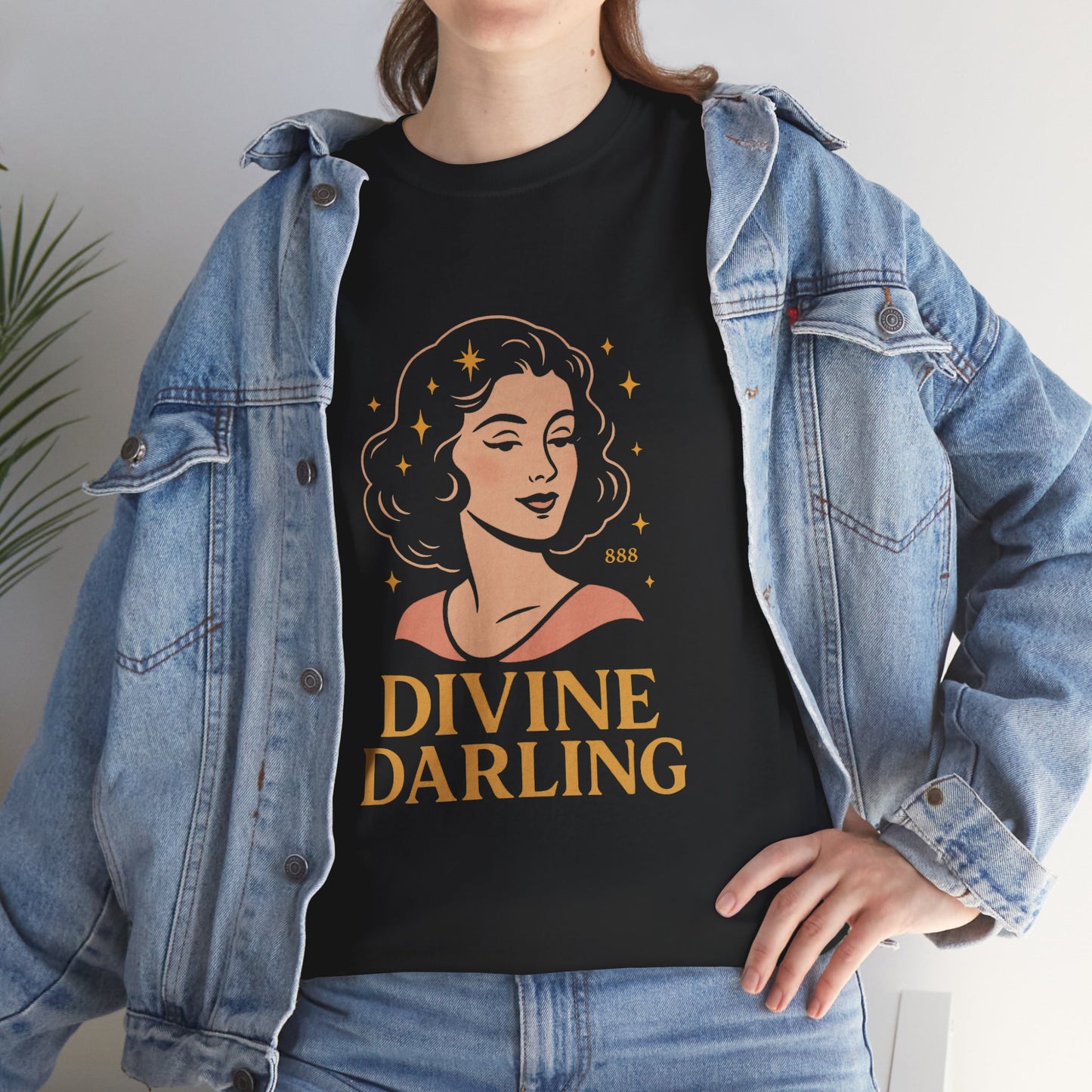 Wearing 888 Like It’s Chanel – Divine Darling T-Shirt, Vintage Retro Unisex Tee, 50s Pin Up Spirit Shirt - Madame Soulière