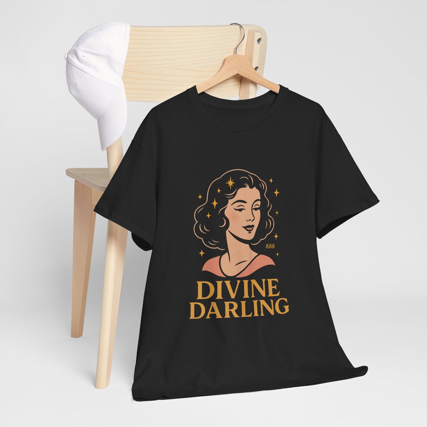 Wearing 888 Like It’s Chanel – Divine Darling T-Shirt, Vintage Retro Unisex Tee, 50s Pin Up Spirit Shirt - Madame Soulière